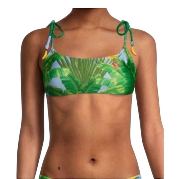 Farm Rio Fresh Bananas Bikini Top Size Large Tropical Adjustable Straps - Picture 1 of 5